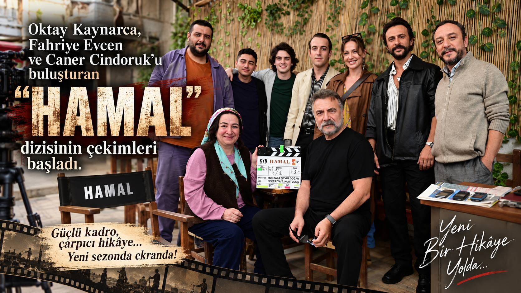 Oktay Kaynarca, Fahriye Evcen ve Caner Cindoruk’u buluşturan “Hamal” dizisinin çekimleri başladı.